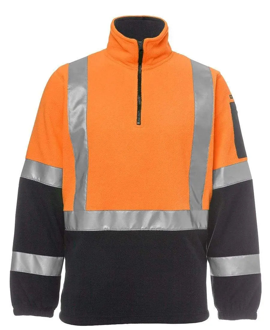 JB'S Hi-Vis H Pattern Bio-Motion 1/2 Zip Polar Fleece Sweat 6DHPF Metro Workwear.